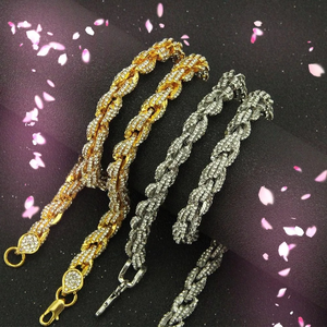 Collar de cadena cubana con incrustaciones de circonitas para mujer, al por mayor, estilo Hip Hop, joyería occidental para damas - Product Image 5