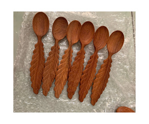 ชุดช้อนไม้แกะสลักช้อนทำอาหารเป็นมิตรต่อสิ่งแวดล้อมช้อนไม้ทำด้วยมือคุณภาพสูง - Product Image 3