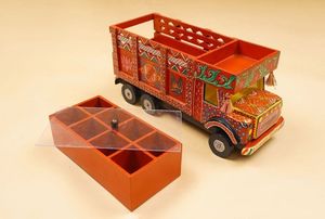 Boîte à épices de table en bois naturel imprimé de qualité supérieure avec compartiments séparés pour épices et fruits secs - Product Image 2