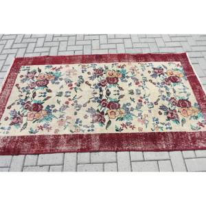 Vintage Turkish <b>Wool</b> Area Rug Oversized (38 X 67 Ft) Beige <b>Red</b> Patchwork Design Flat Weave Latex for Living Room Decor 10mm - Product Image 3
