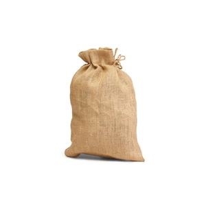 Sac fourre-tout en jute recyclable et durable imprimé d'un logo personnalisé Emballage textile souple naturel écologique pliable fait à la main pour les aliments - Product Image 1