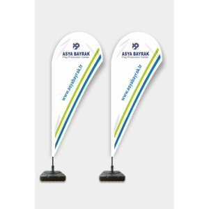 Bandera Personalizada en Forma de Gota de 3x5 pies, Impresa Digitalmente, de Diversos Materiales: Algodón, Nailon, Plástico, Vinilo, Seda, para la Industria Automotriz y de Seguros - Product Image 2
