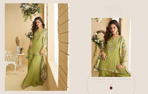 Salwar Kameez de Seda Chinon Real para Mujer - Ropa de Boda y Fiesta para Todas las Temporadas de Secado Rápido - Product Image 6