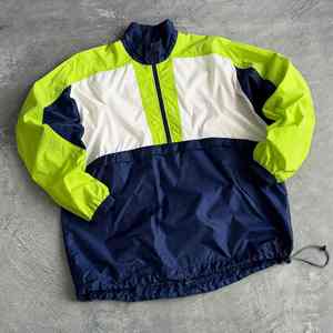 Logo personnalisé 100% Polyester Haft Zip Jacket Vêtements de sport à manches longues Jogger Boxy Fit Coupe-vent surdimensionné Coupe-vent Coupe ample - Product Image 1