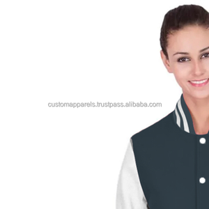 Veste universitaire matelassée et respirante en coton personnalisée pour femmes avec broderie et finition teinte Streetwear élégant et confortable - Product Image 5