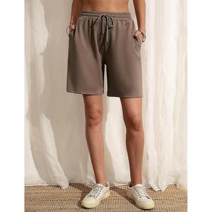 Pantalones cortos de algodón para mujer con cierre de cintura elástica de calidad superior Tela de poliéster francés de tamaño cómodo según la demanda del cliente - Product Image 3