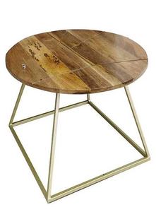 Table tendance pour la maison hôtel salon Table de couleur noire et marron Tables centrales de meubles de forme ronde en bois et en métal modernes - Product Image 4