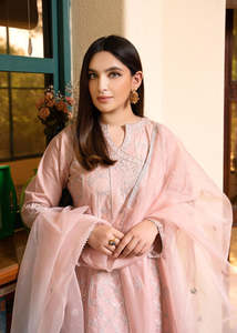 Robe de créateur pour dames ethniques indiennes costumes de pelouse cousus pakistanais 3 pièces 2023 nouveaux costumes pakistanais à la mode en ligne - Product Image 3