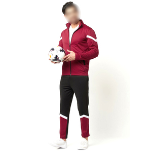 Conjuntos de chándal de poliéster de longitud completa de ajuste regular transpirable, ropa exterior de entrenamiento para hombres de tiro medio con cuello simulado, chándal de último estilo - Product Image 5