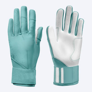 Gants de frappeur en cuir véritable personnalisés pour hommes, enfants, jeunes, gants de softball et de baseball à manchettes longues avec logo - Product Image 1