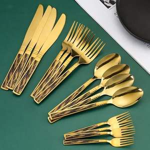 Metal Cutlery Set With Different finishes offering sleek appearance kitchens homes restaurants cafes modern dining <b>spaces</b> - Product Image 4