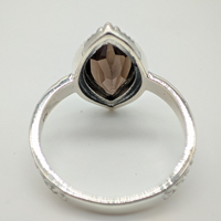 Produit de qualité supérieure, pierre précieuse en quartz fumé traité au fumée, argent sterling 925 massif, bague vintage, bijoux faits à la main en Inde