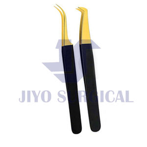 Pince à cils noire Pince à épiler en acier inoxydable de précision pour extensions de cils, application et isolation - Product Image 6