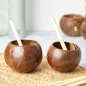 Coconut Shell <b>Cup</b> Compostable Eco Friendly Natural Coco Bowl <b>Cups</b> for Icecream and Food Serving Shipping Accept - Product Image 2