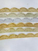 Tissu en dentelle d'organza brodé écologique soluble dans l'eau à motif arc-en-ciel fantaisie, 9 mètres, qualité supérieure pour lehenga, sari et robe