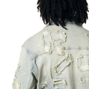 Ensemble veste et pantalon en jean pour homme, facile à porter, hiver, hip-hop, respirant, léger, broderie 3D, personnalisable, haute qualité, sur mesure - Product Image 3