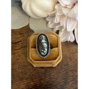 Bague artisanale Navajo en variscite naturelle et argent sterling, taille 7.25, bijoux en pierres précieuses fines - Product Image 1
