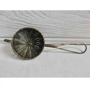 Antique Brass Handwoven Mesh <b>Tea</b> Strainers With Long Handles for <b>Loose</b> Leaf <b>Tea</b> <b>Infuser</b> Kitchenware Accessories - Product Image 1