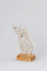 Arte de Metal hecho a mano de diseño moderno con acabado antiguo plateado Decoración ecológica para el hogar con técnicas artesanales de cuerno y hadas - Product Image 2