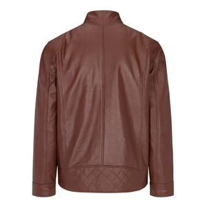 Unisex Winter Collarless Fashion Leather <b>Jacket</b> Stylish Outerwear Real Leather Warm <b>Slim</b> <b>Fit</b> Trendy Design Wholesale Custom Logo - Product Image 3