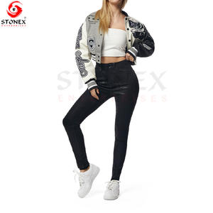 Otoño 2023 ropa de mujer Chaqueta corta Varsity chaqueta calle béisbol Softball desgaste motocicleta Letterman chaqueta abrigos - Product Image 5