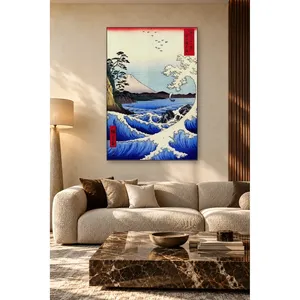 Fida Hiroshige Mont Fuji derrière les vagues Impression sur toile - Product Image 2