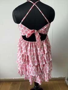 Mini Vestido Bordado Floral para Mujer, 100% Algodón, Estilo Ajustado y Evase, Casual para Verano/Primavera - Product Image 2