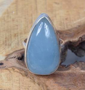 Anillo de corte de pera Aguamarina de plata 925 elegante regalo de piedra natal de marzo para Navidad - Product Image 2