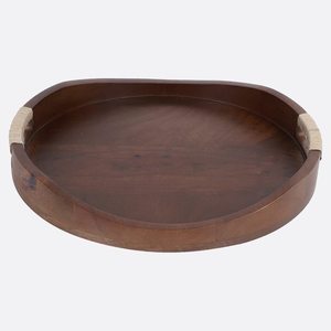 Prix de gros Plateau de service en bois naturel Plateau pour ustensiles de cuisine Thé Café Desserts Petit-déjeuner Plateau décoratif de ferme - Product Image 5