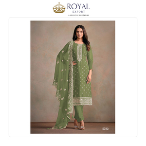 Fournisseur professionnel en vrac vendant une fausse Georgette de style indien avec broderie costume Salwar pour vêtements de créateur - Product Image 3