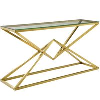 Table Console en métal et marbre de qualité supérieure couleur or Design élégant pour entrée salon ou couloir déco