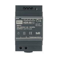 HDR-60-12 HDR Series 60W Alimentation ultra-mince sur rail DIN (alimentation à découpage CA à CC, 5V/12V/24V SMPS) Options de sous-titre: