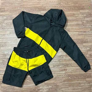 2025 personalizado ligero de alta calidad de secado rápido chaqueta de verano Joggers transpirable Vintage impermeable poliéster/conjunto de pantalones cortos de algodón - Product Image 3