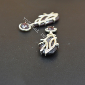 Clásico Plata de Ley 925 púrpura Monalisa CZ gota pendientes colgantes delicada declaración joyería para mujeres regalo de aniversario de boda - Product Image 3