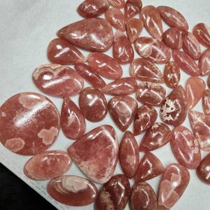 พลอยโรโดโครไซต์สีชมพูธรรมชาติหินโรโดโครไซต์แบบผสมรูปทรงอัญมณีทำเป็นจำนวนมาก - Product Image 4