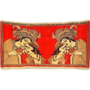 Tapis persan de Yazd unique en son genre, 3'1 x 1'6 - Product Image 1