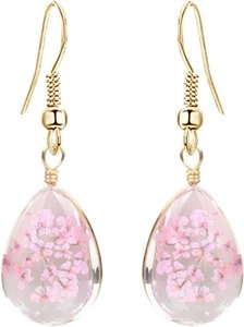 Unique Handmade Transparent <b>Resin</b> Earrings With Real Dried Flowers Inside For Stylish Modern Women At Wholesale price - Product Image 3