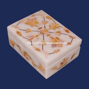 Luxueux meilleure qualité Design nouvelle personnalisation vadrouille Art marbre incrustation boîte avec nacre qualité utilisation pour bijoux boîte-cadeau - Product Image 5