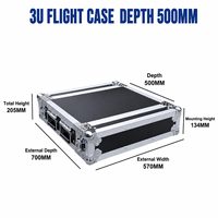 Flight case 3U avec design antichoc et double porte pour amplificateurs, personnalisable OEM