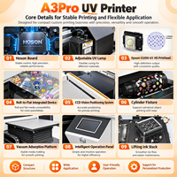 Imprimante UV A3 Pro I3200-U1HD avec positionnement visuel CMYK Blanc Vernis pour l'impression de porte-clés en acrylique et de cadeaux personnalisés