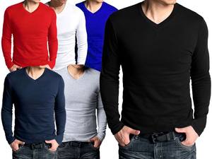 Nueva Camiseta de Cuello en V para Hombre al por Mayor, 100% Algodón, Color Sólido, Transpirable, de Secado Rápido, Personalizable - Product Image 4