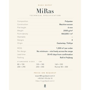 พรมโพลีเอสเตอร์ขายส่ง MIRAS MR002 สีแดง ผลิตด้วยเครื่องจักร พรมตุรกี สำหรับห้องนั่งเล่น โครงการโรงแรม - Product Image 4