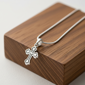 Más vendidos 925 Plata de Ley Vermeil Cruz colgante fino chapado en oro suéter cadena cristiana Unisex uso diario regalos altos - Product Image 5