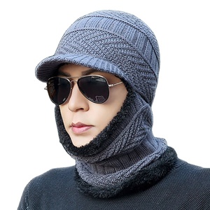 YIWU Hiver Thermique Masque Visage Coupe-Vent Polaire Vélo Cagoule Confortable Tricoté Chapeau pour Ski Cyclisme Capuche Commune Foulard - Product Image 3