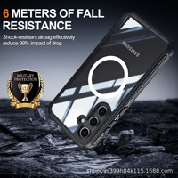 Étui de protection d'écran antichoc double face avec chargement magnétique, design blindé en verre trempé 9H, TPU+PC, couverture intégrale 360° pour