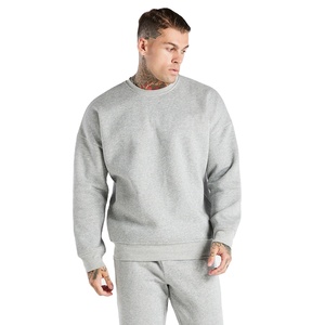 Conjunto de chándal liso de 2 piezas de algodón personalizado para hombre, Sudadera ligera, pantalones de chándal sostenibles ecológicos para adultos para otoño - Product Image 1