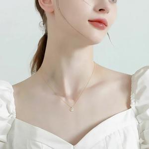 Collier pendentif à deux pierres en argent sterling 925 tendance pour femmes, avec chaîne en boîte et double sertissage, moissanite ronde taille brillant de 6,5 mm 1 ct 2,75 mm - Product Image 6