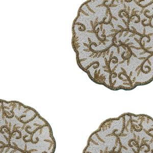 Manteles individuales hechos a mano de lujo con cuentas para el hogar, bodas, fiestas, restaurantes, hoteles, precios a granel, decoración de almohadillas para tazas - Product Image 5