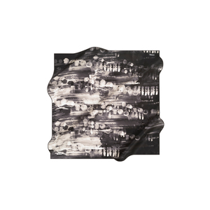 Black Silk Twill Square Abstract Pattern Scarf - Product Image 1