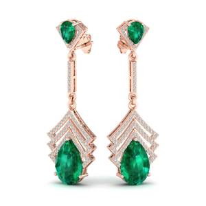 REYES Precio al por Mayor, Pendientes Colgantes de Plata de Ley 925 con Moissanita, Corte Pera, 10 Quilates, Joyería de Piedras Preciosas de Esmeralda para Mujer - Product Image 6